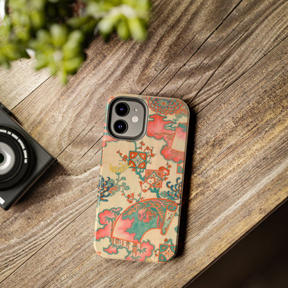 Meiji Era Fan & Chrysanthemum Phone Case | 1901 Zuan Hyakushu | Japanese Art