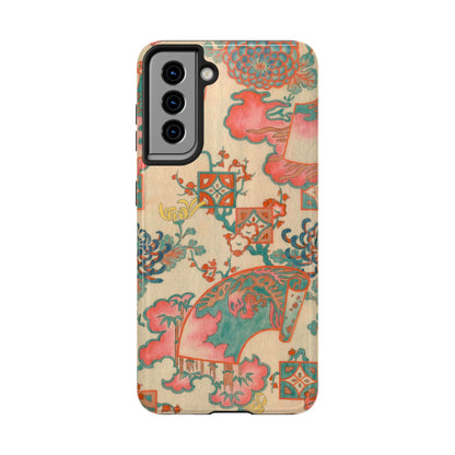Meiji Era Fan & Chrysanthemum Phone Case | 1901 Zuan Hyakushu | Japanese Art