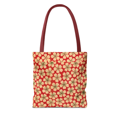 Meiji Era Sakura Blossom Tote Bag | "Chiyogami Mihon" Japanese Archive Art | Red & White Floral