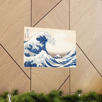 Hokusai Wave Matte Poster — The Great Wave Off Kanagawa Horizontal Print