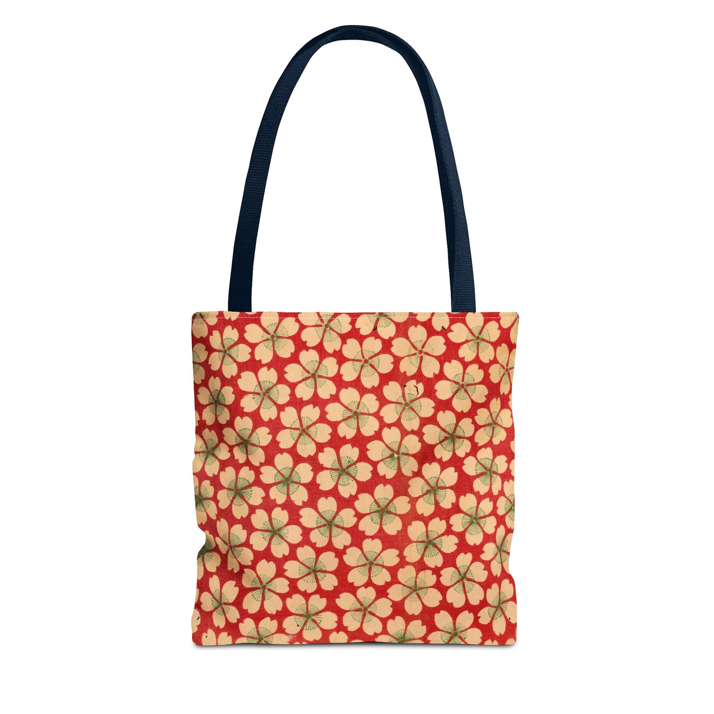 Meiji Era Sakura Blossom Tote Bag | "Chiyogami Mihon" Japanese Archive Art | Red & White Floral