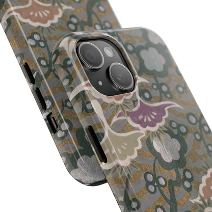 Meiji Era Dancing Cranes & Plum Phone Case | 1901 Zuan Hyakushu | Gold & Silver Japanese Art