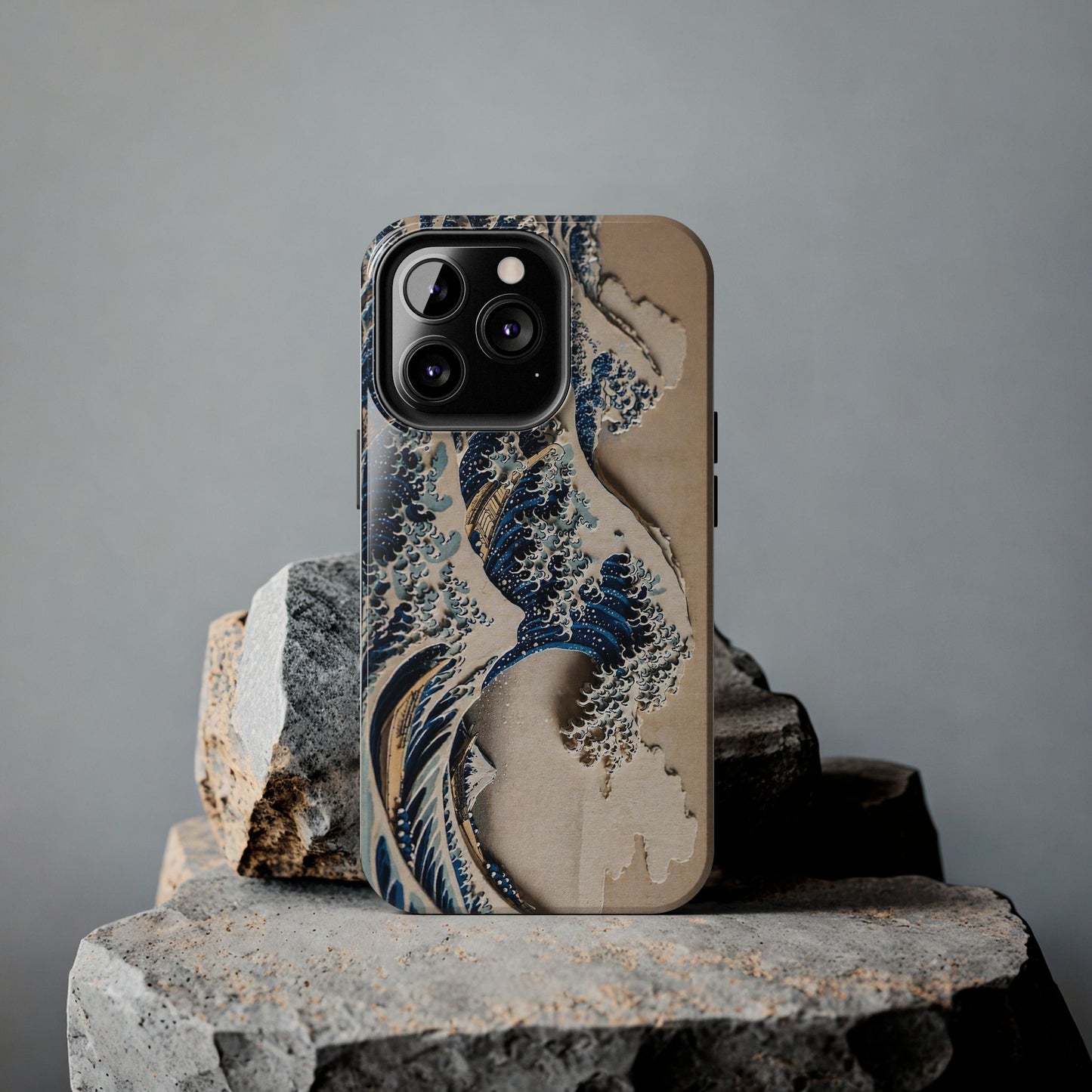 Great Wave 3D Shadow Relief Tough Phone Case – Hokusai Japanese Art