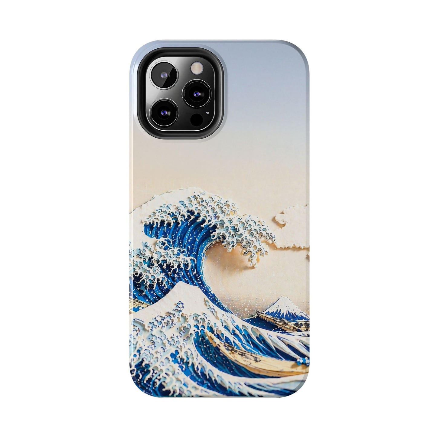 Japanese Great Wave Morning Glow Phone Case | Hokusai 3D Art | Edo Era Masterpiece