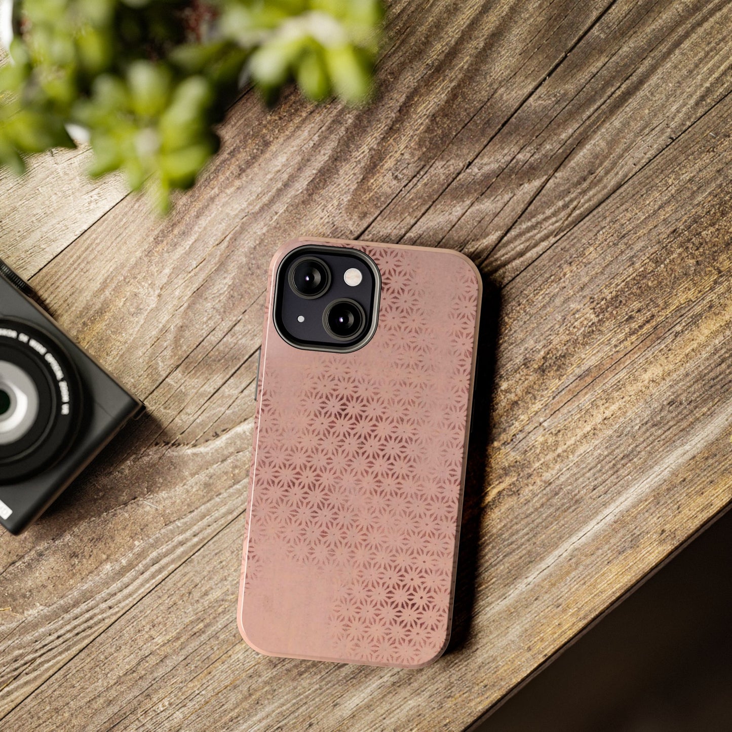 Taisho Era Pink Asanoha Phone Case | 1926 Japanese Chiyogami Art | Hemp Leaf Pattern