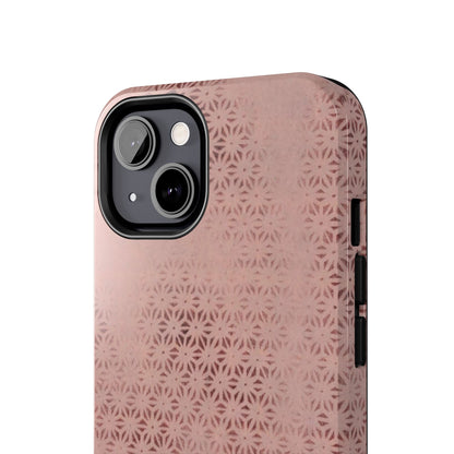 Taisho Era Pink Asanoha Phone Case | 1926 Japanese Chiyogami Art | Hemp Leaf Pattern