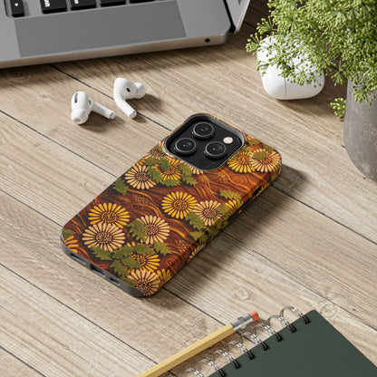 Japanese Dandelion Sunset Glow Tough Phone Case | Kamisaka Sekka 1901 | Meiji Era Art