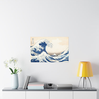 Hokusai Wave Matte Poster — The Great Wave Off Kanagawa Horizontal Print