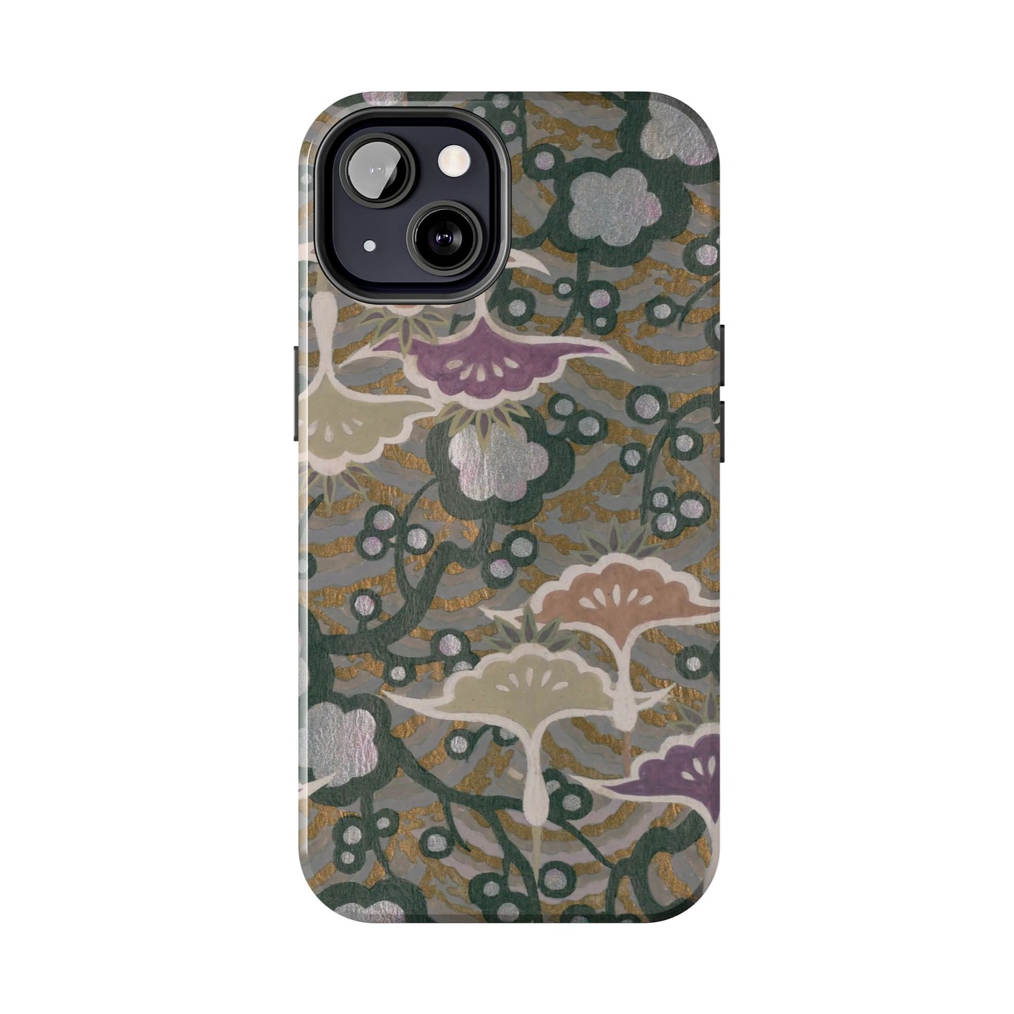 Meiji Era Dancing Cranes & Plum Phone Case | 1901 Zuan Hyakushu | Gold & Silver Japanese Art