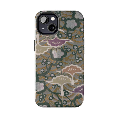 Meiji Era Dancing Cranes & Plum Phone Case | 1901 Zuan Hyakushu | Gold & Silver Japanese Art