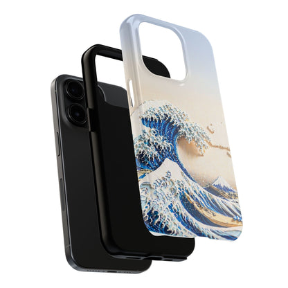 Japanese Great Wave Morning Glow Phone Case | Hokusai 3D Art | Edo Era Masterpiece
