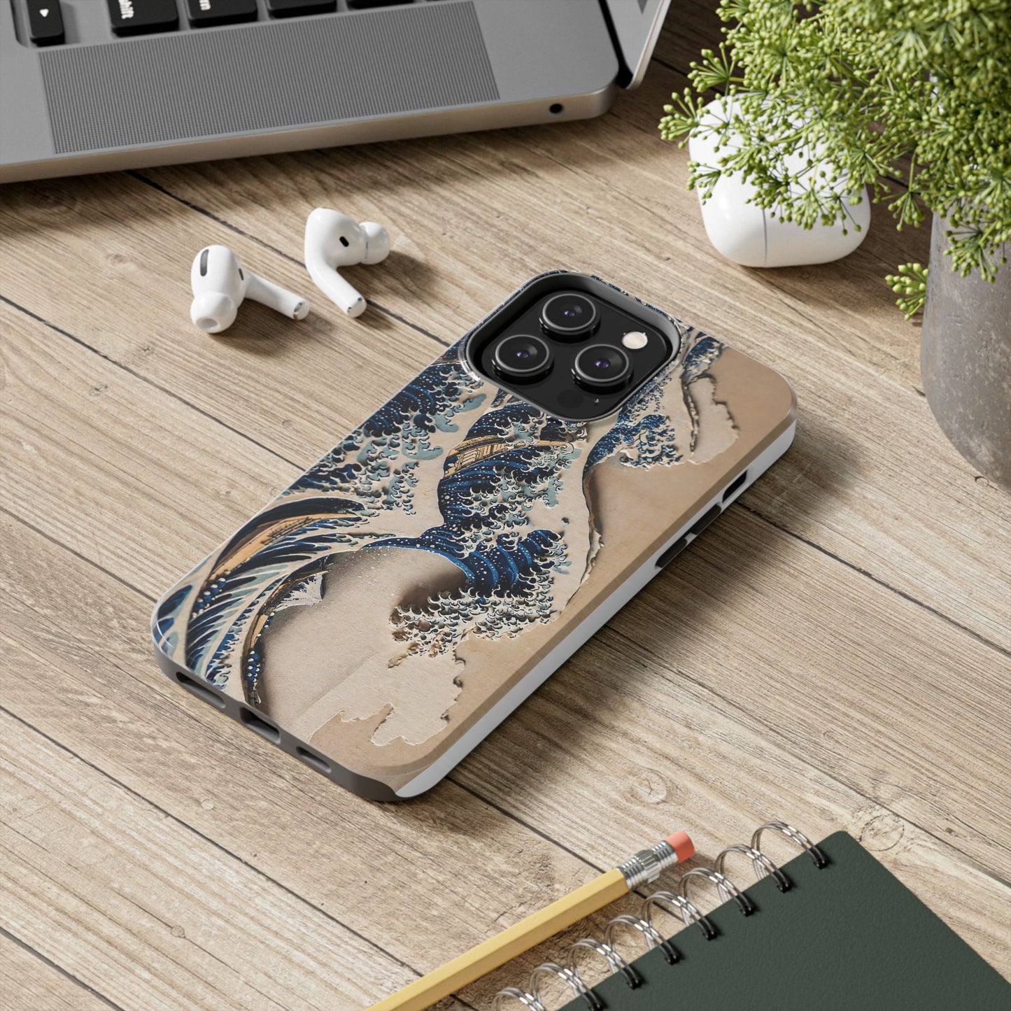 Great Wave 3D Shadow Relief Tough Phone Case – Hokusai Japanese Art