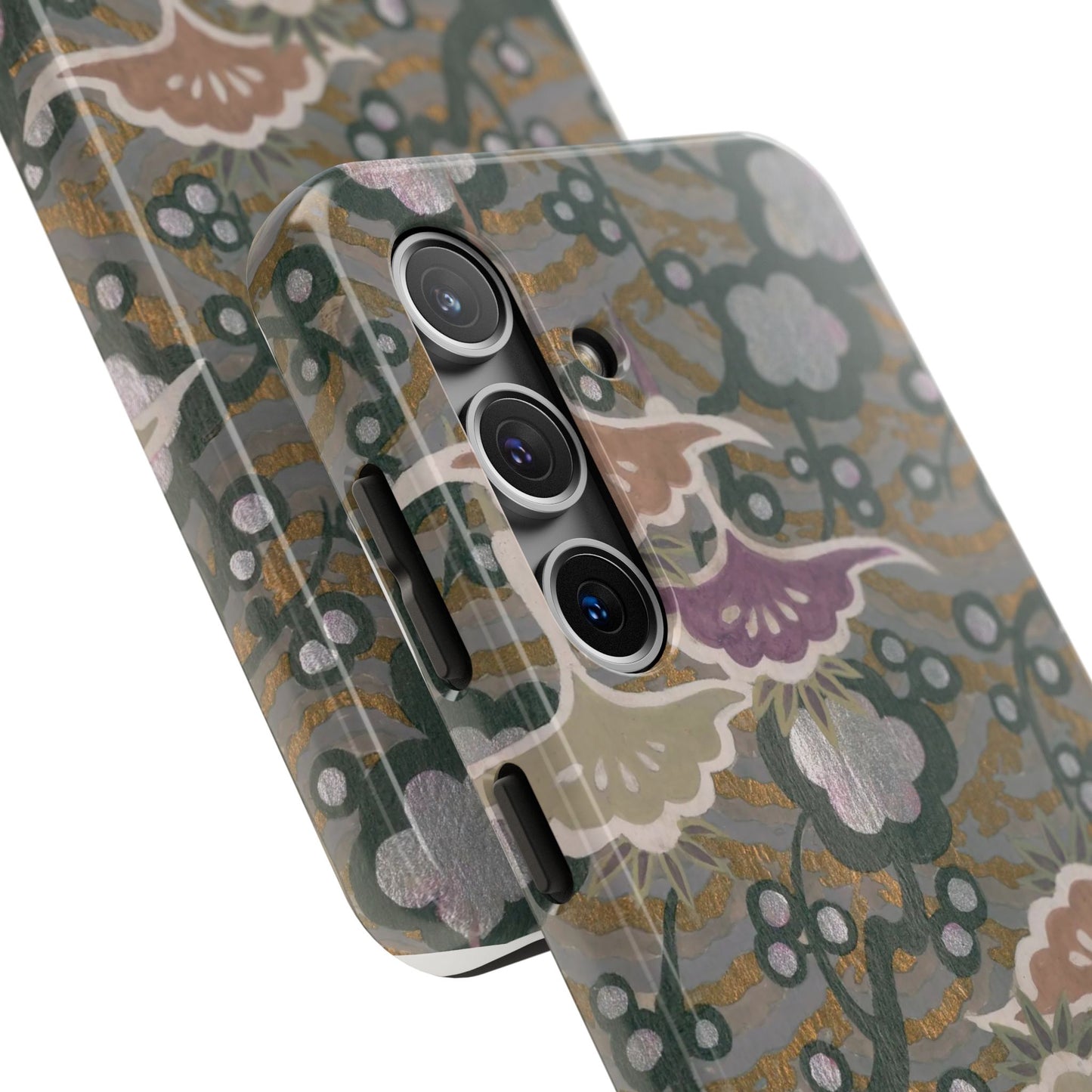 Meiji Era Dancing Cranes & Plum Phone Case | 1901 Zuan Hyakushu | Gold & Silver Japanese Art