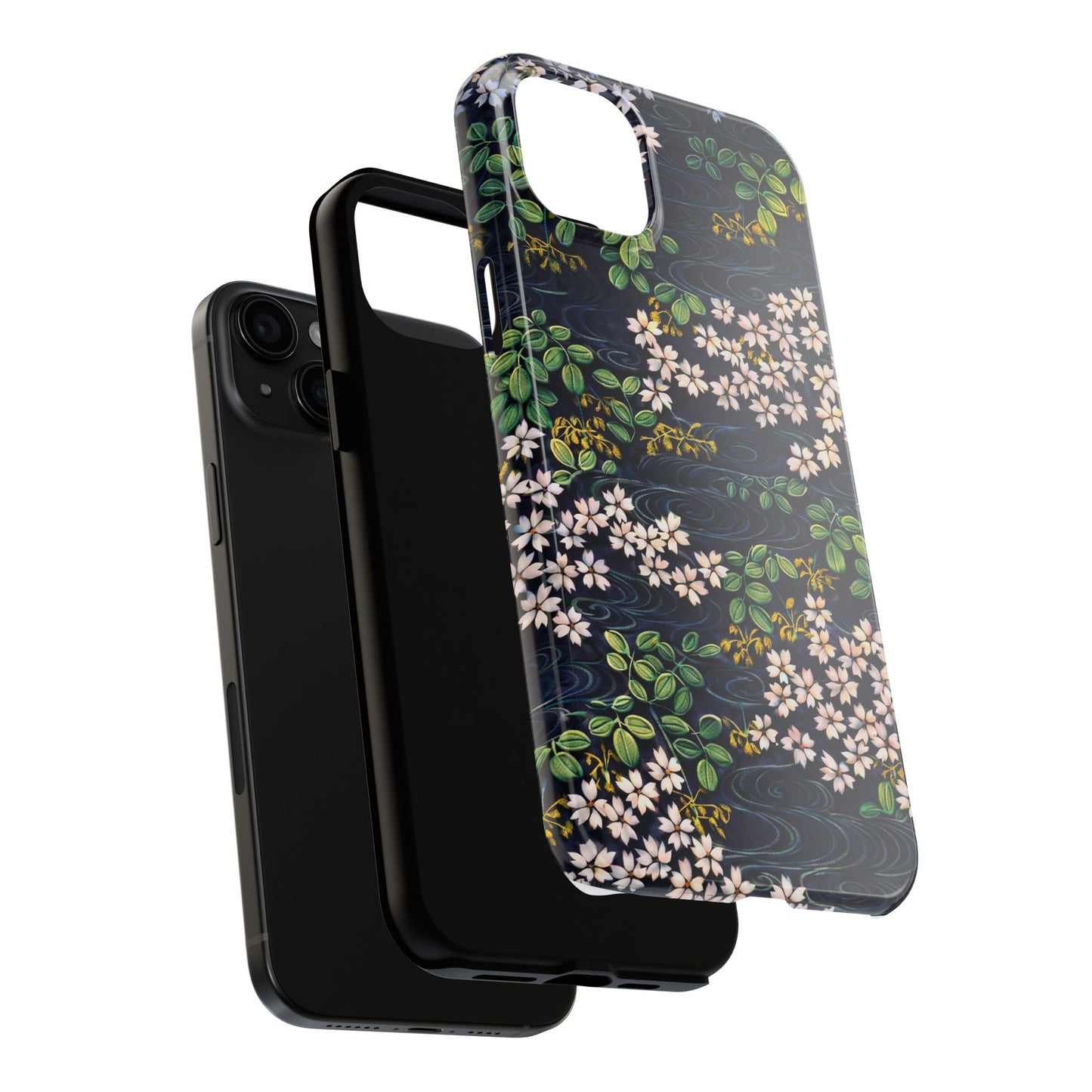 Sakura River Night Phone Case – Japanese Chiyogami Inspired Design