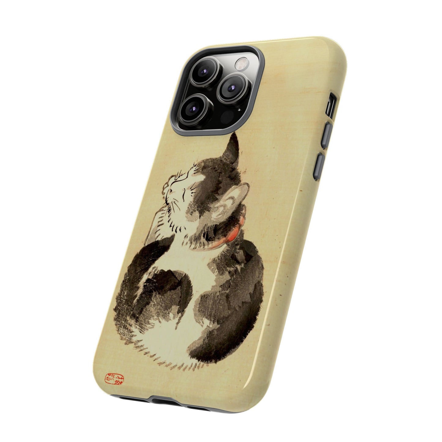Sleeping Cat iPhone Case | Meiji Era Japanese Ink Painting | Ukiyo-e Art Phone Case | Vintage Japan Cat Gift