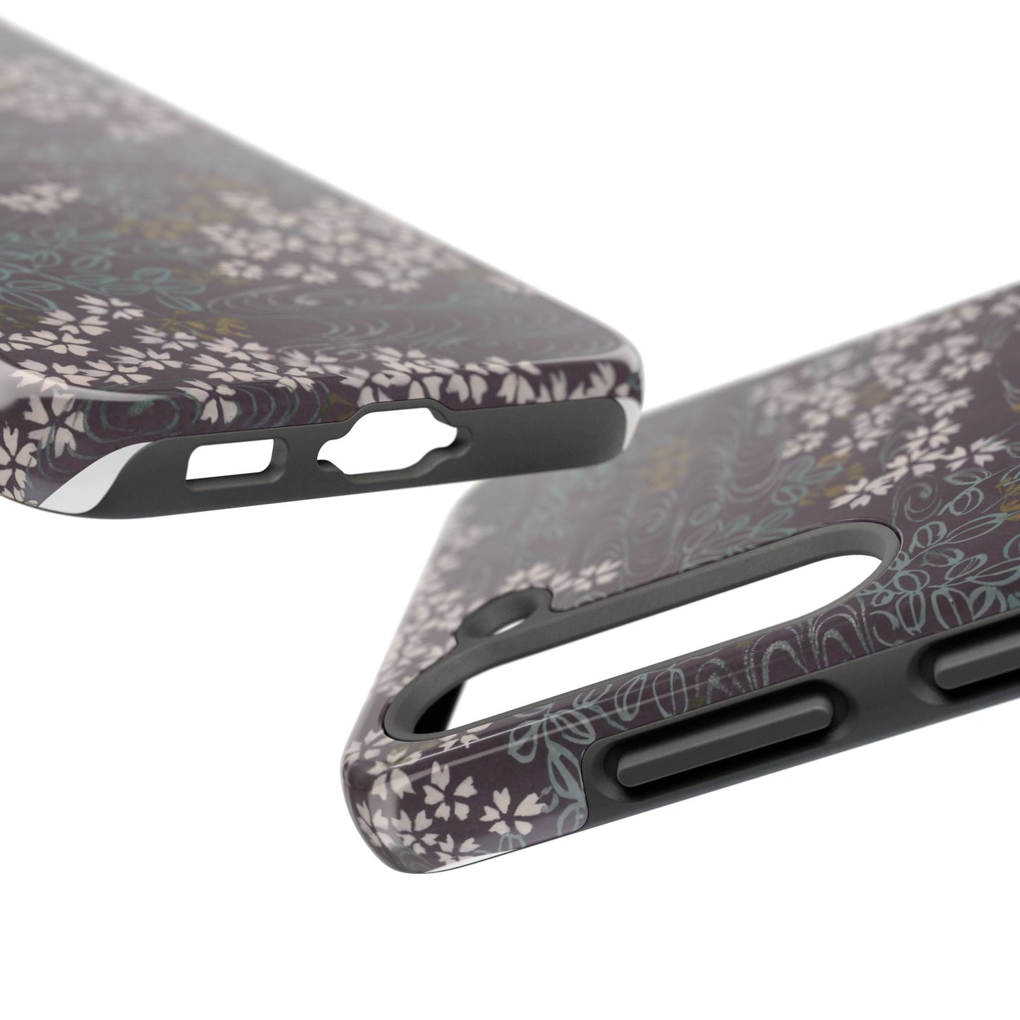 Meiji Era Sakura River Phone Case | 1901 Zuan Hyakushu | Wisteria Purple Japanese Art