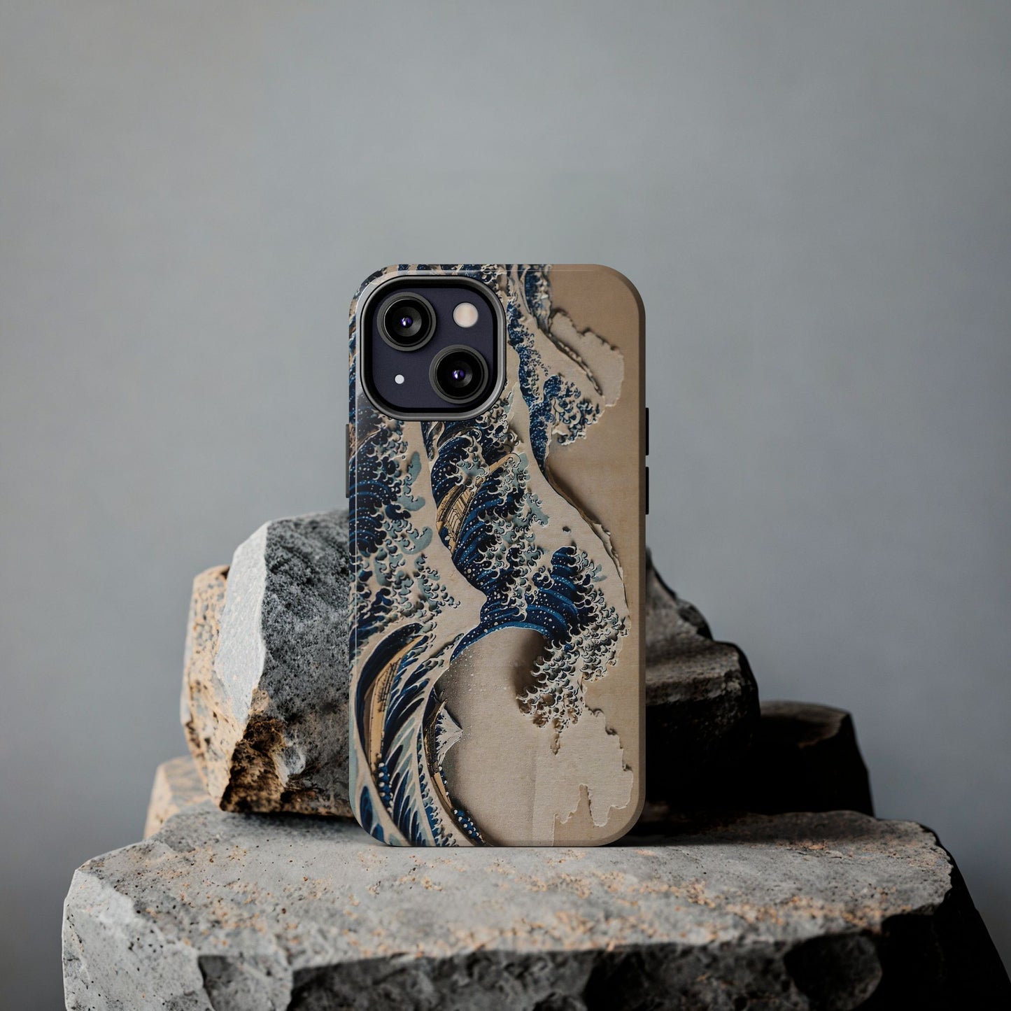 Great Wave 3D Shadow Relief Tough Phone Case – Hokusai Japanese Art