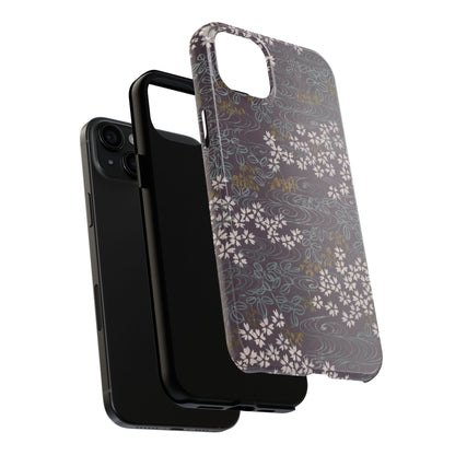 Meiji Era Sakura River Phone Case | 1901 Zuan Hyakushu | Wisteria Purple Japanese Art