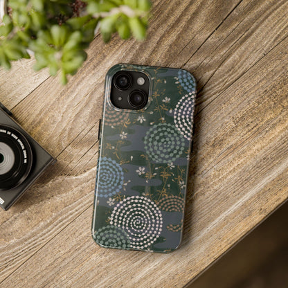 Meiji Era Uzumaki Spiral Phone Case | 1901 Zuan Hyakushu | Tokiwa Green Japanese Art