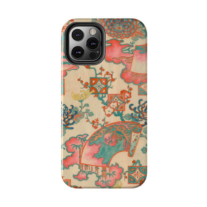 Meiji Era Fan & Chrysanthemum Phone Case | 1901 Zuan Hyakushu | Japanese Art