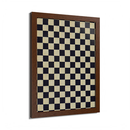Taisho Era Ichimatsu Checkerboard Framed Poster - 1926 Japanese Chiyogami Wall Art