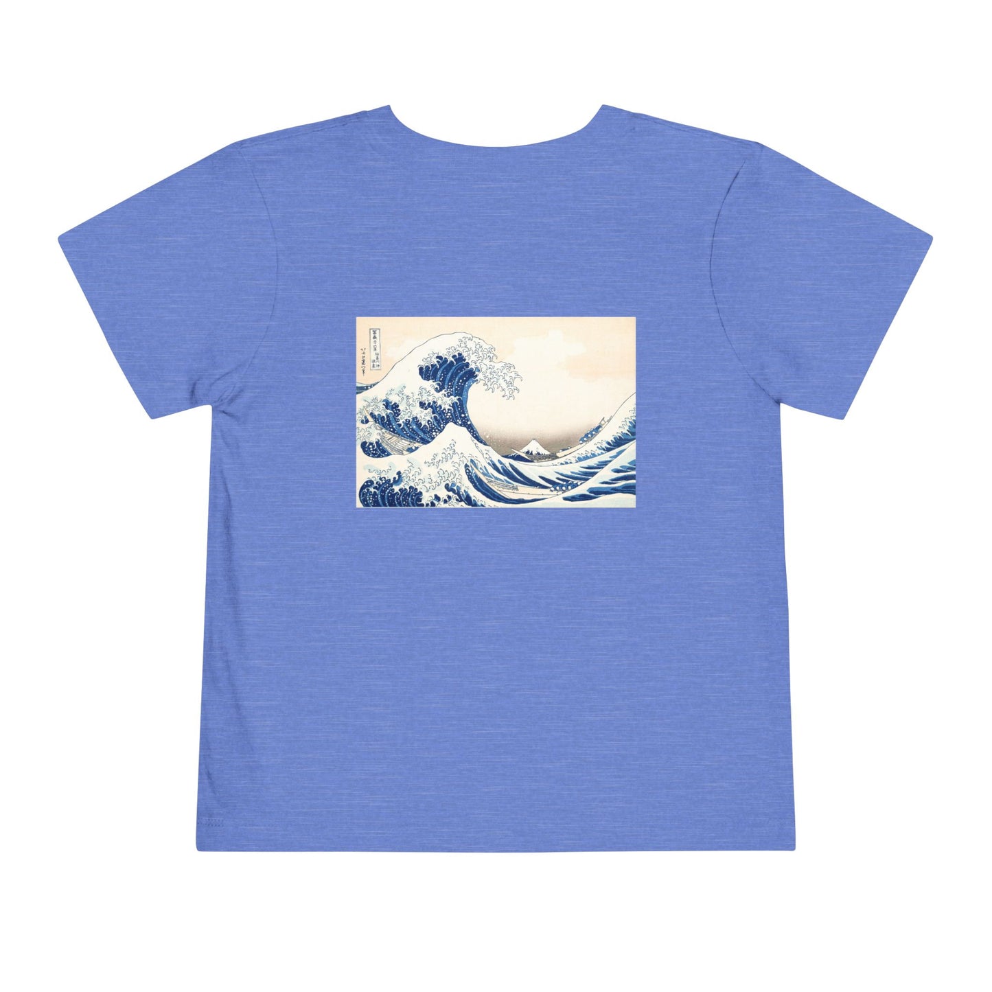 Great Wave off Kanagawa Toddler T-Shirt - Hokusai Japanese Art Back Print Kids Tee