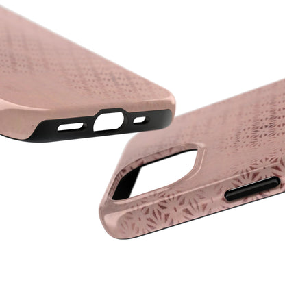 Taisho Era Pink Asanoha Phone Case | 1926 Japanese Chiyogami Art | Hemp Leaf Pattern