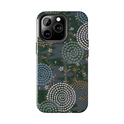 Meiji Era Uzumaki Spiral Phone Case | 1901 Zuan Hyakushu | Tokiwa Green Japanese Art