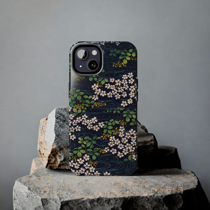 Sakura River Night Phone Case – Japanese Chiyogami Inspired Design