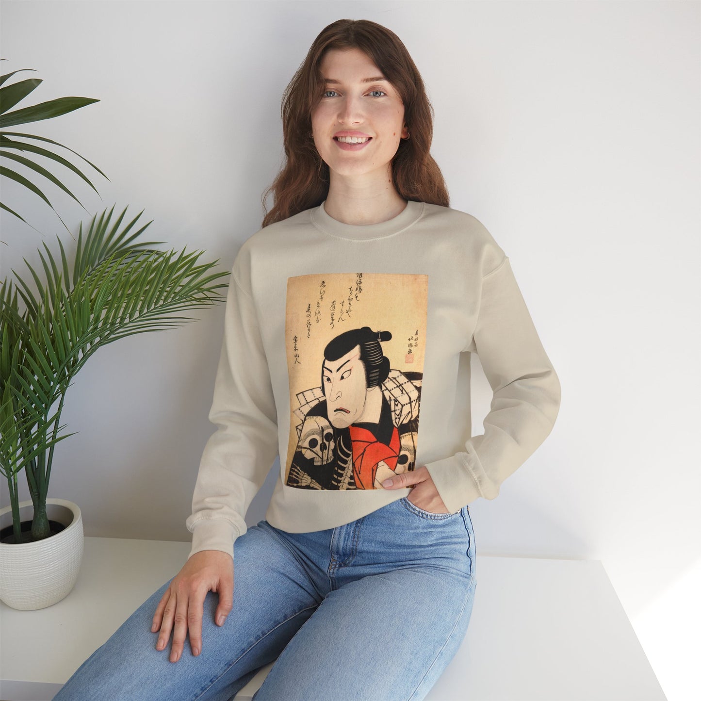Kabuki Actor Ichikawa Sweatshirt - Vintage Japanese Ukiyo-e Unisex Crewneck
