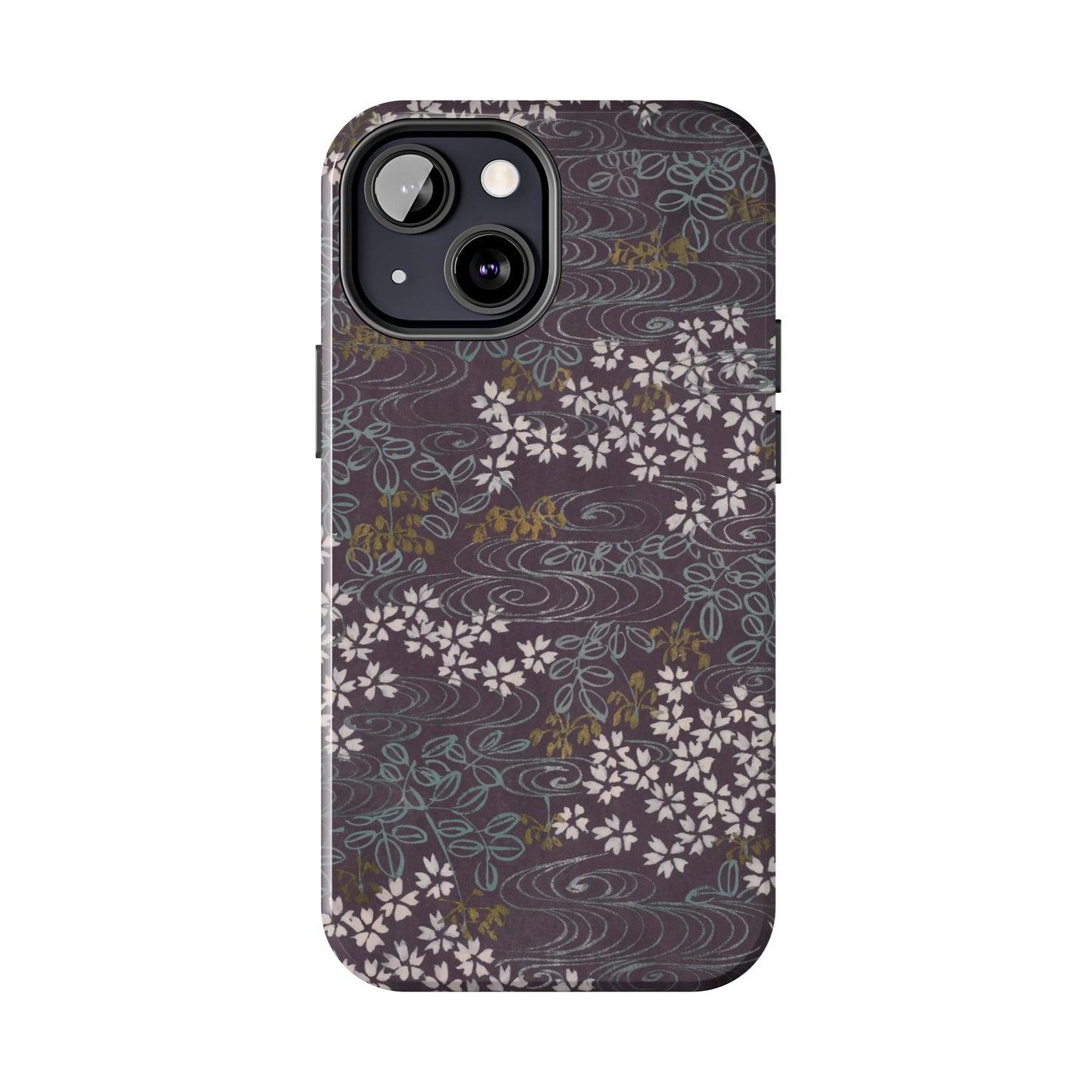Meiji Era Sakura River Phone Case | 1901 Zuan Hyakushu | Wisteria Purple Japanese Art