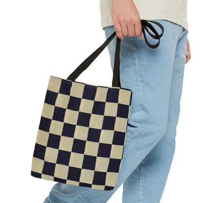 Black & White Ichimatsu Checkered Tote Bag – Japanese Traditional Pattern, Minimalist Everyday Bag