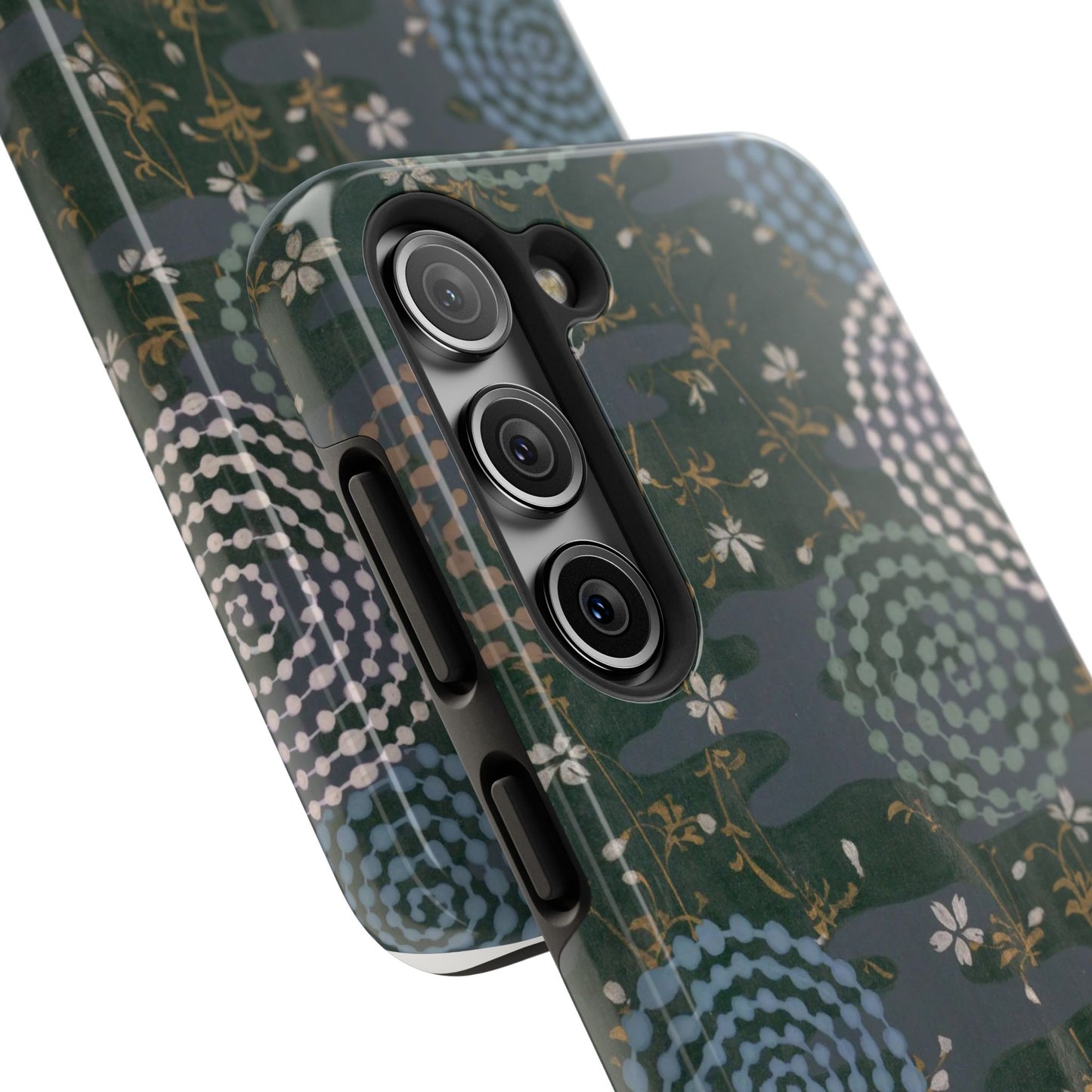 Meiji Era Uzumaki Spiral Phone Case | 1901 Zuan Hyakushu | Tokiwa Green Japanese Art