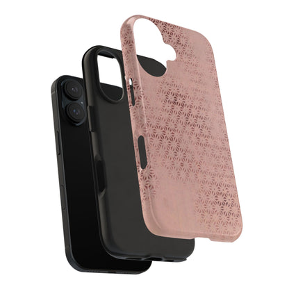 Taisho Era Pink Asanoha Phone Case | 1926 Japanese Chiyogami Art | Hemp Leaf Pattern
