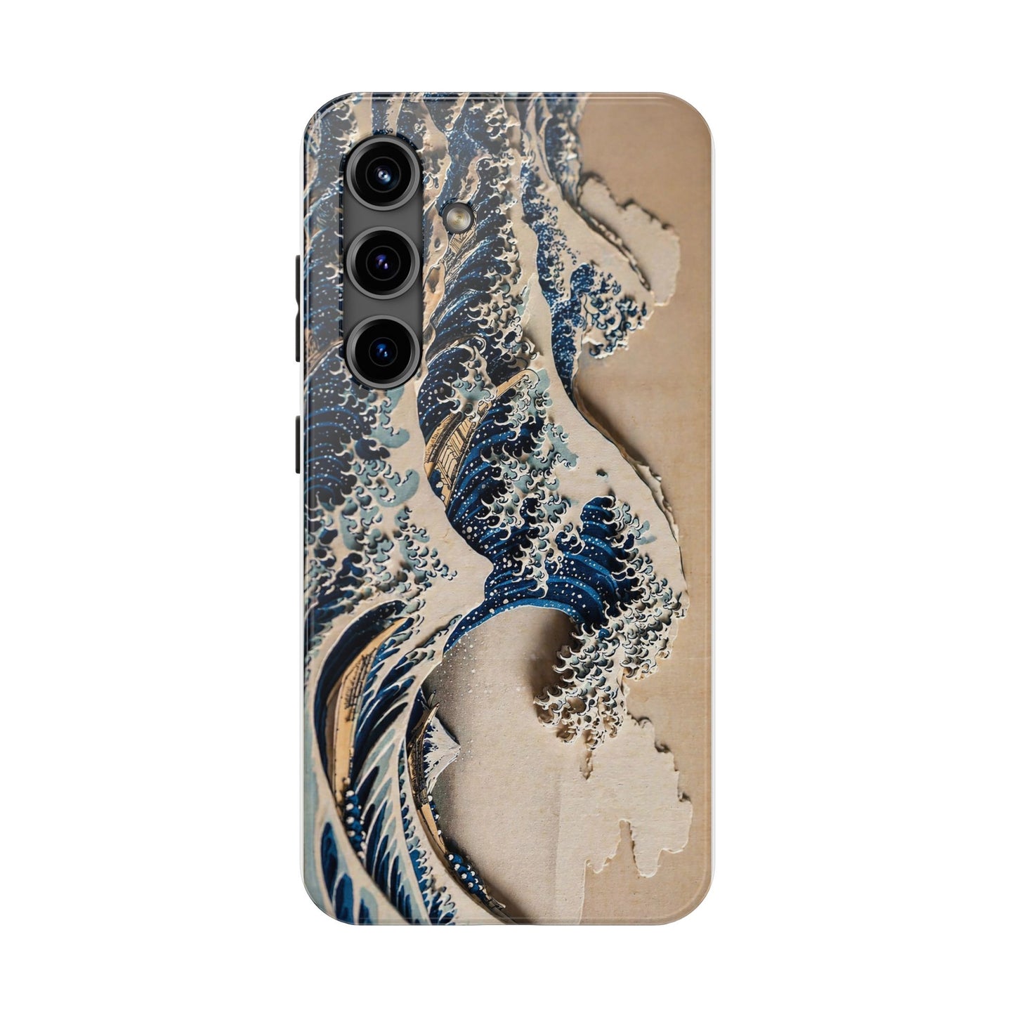 Great Wave 3D Shadow Relief Tough Phone Case – Hokusai Japanese Art