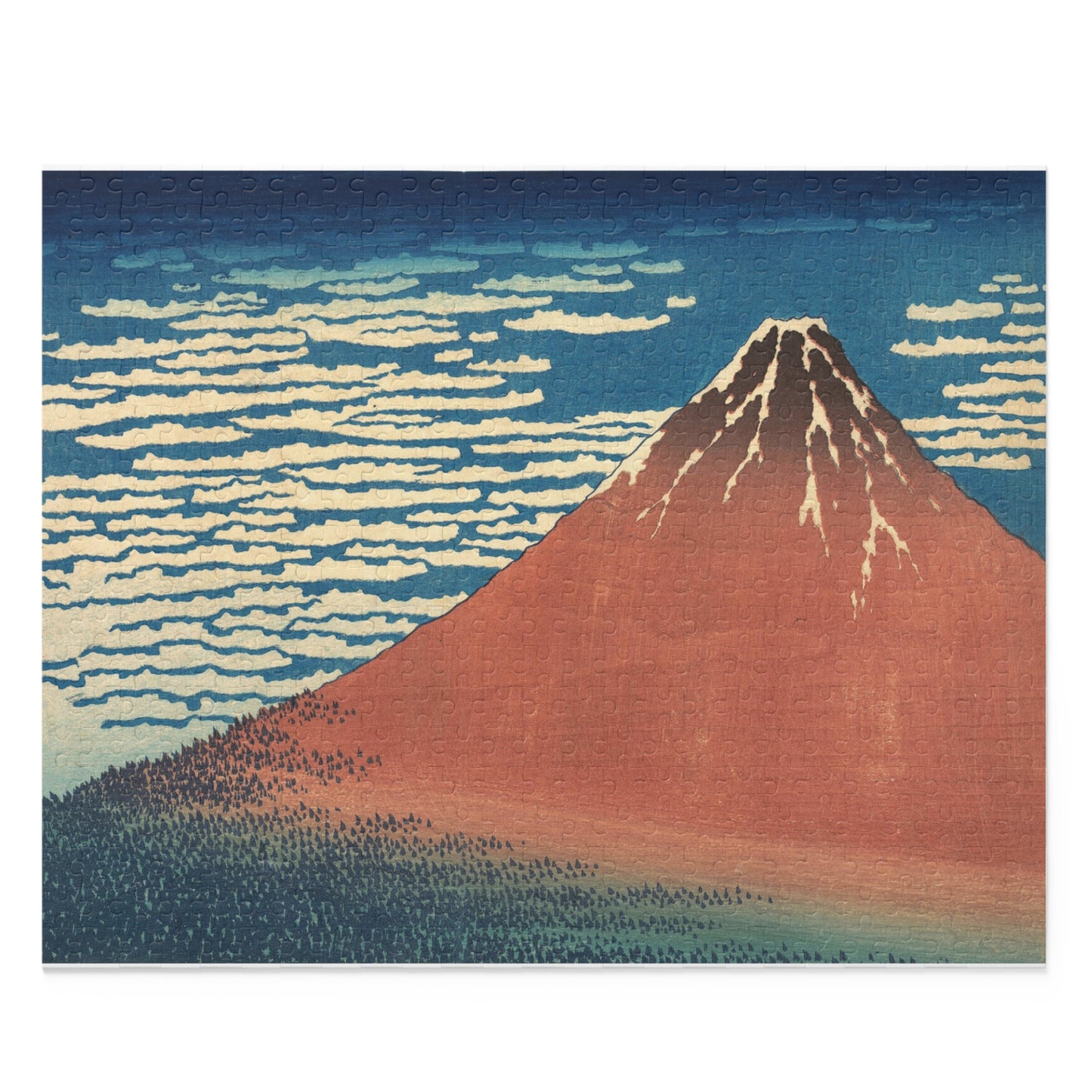Hokusai "Red Fuji" Jigsaw Puzzle | Japanese Ukiyo-e Art Gift | 120/252/500 Pieces