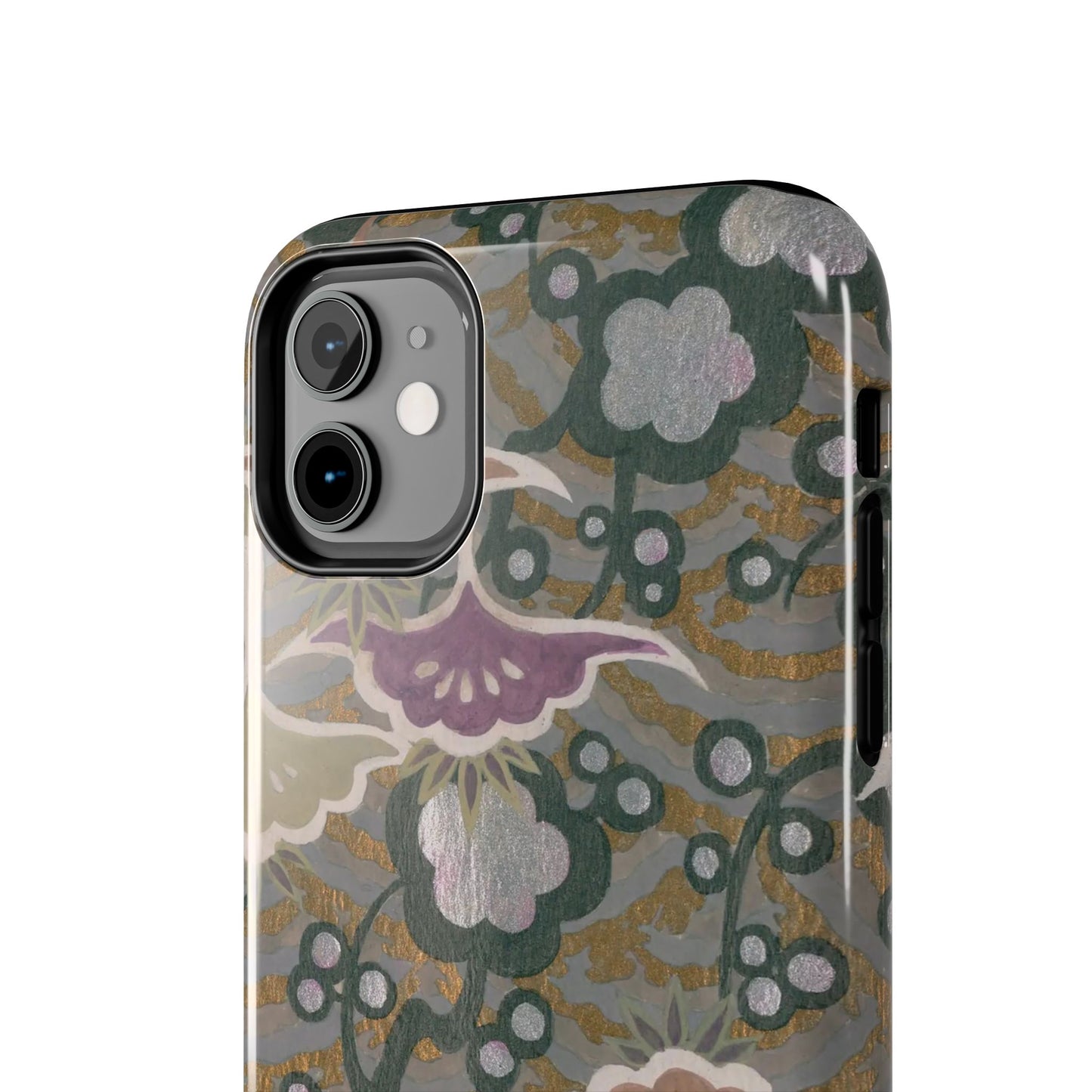 Meiji Era Dancing Cranes & Plum Phone Case | 1901 Zuan Hyakushu | Gold & Silver Japanese Art