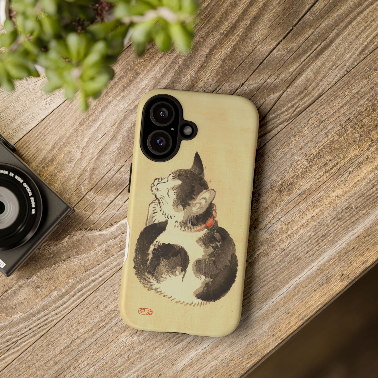Sleeping Cat iPhone Case | Meiji Era Japanese Ink Painting | Ukiyo-e Art Phone Case | Vintage Japan Cat Gift