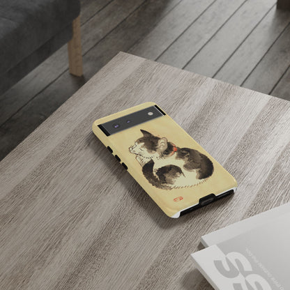 Sleeping Cat iPhone Case | Meiji Era Japanese Ink Painting | Ukiyo-e Art Phone Case | Vintage Japan Cat Gift