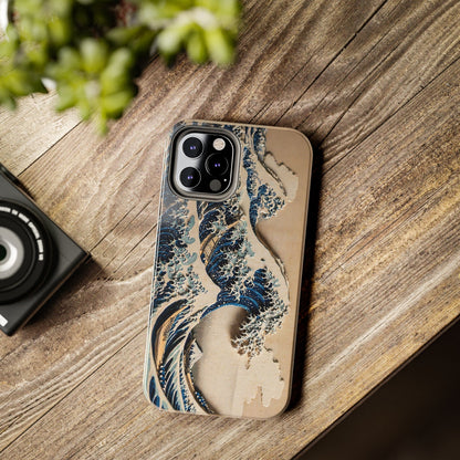 Great Wave 3D Shadow Relief Tough Phone Case – Hokusai Japanese Art
