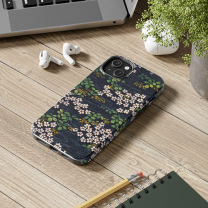 Sakura River Night Phone Case – Japanese Chiyogami Inspired Design
