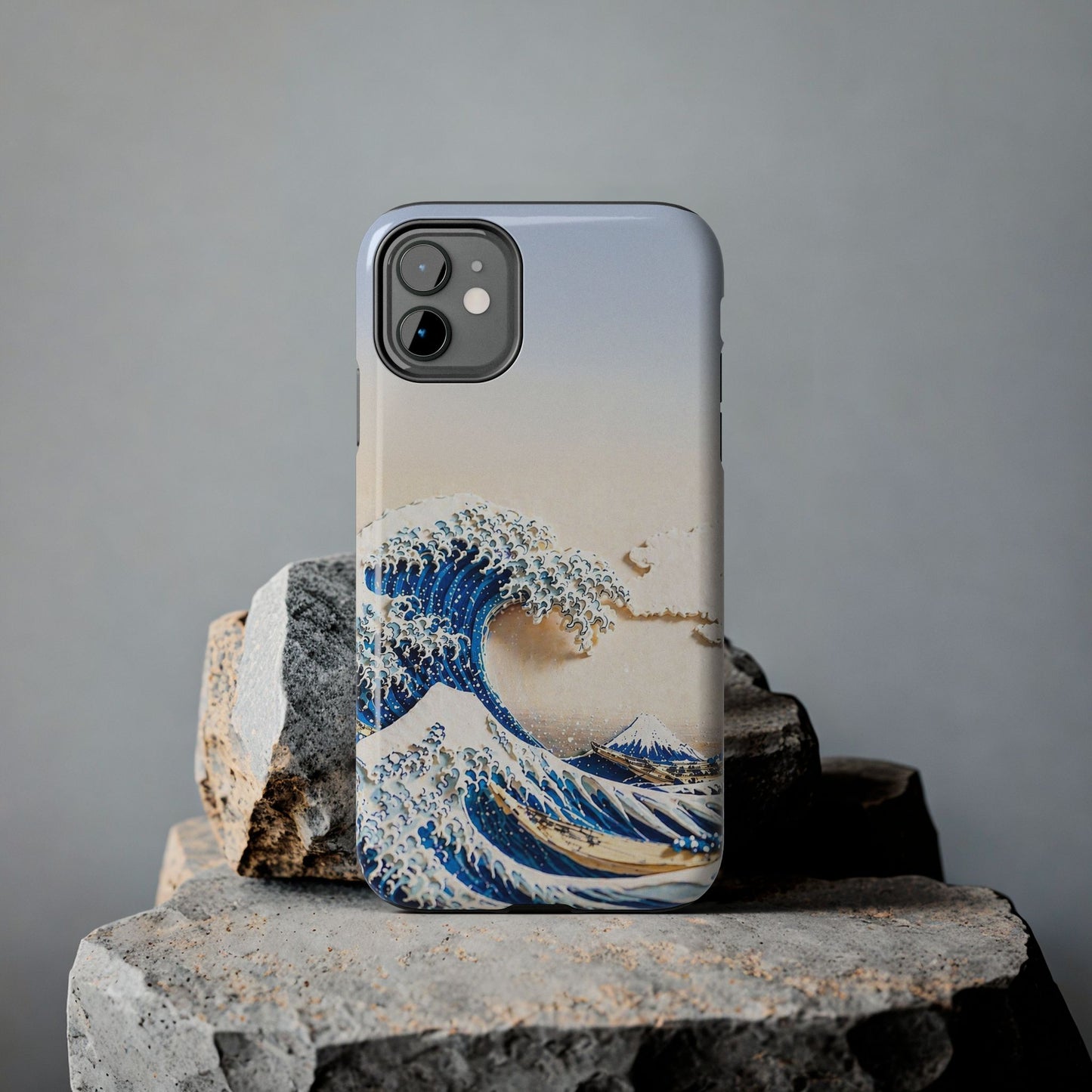 Japanese Great Wave Morning Glow Phone Case | Hokusai 3D Art | Edo Era Masterpiece