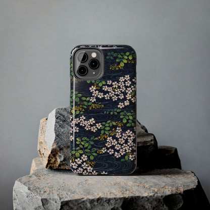 Sakura River Night Phone Case – Japanese Chiyogami Inspired Design