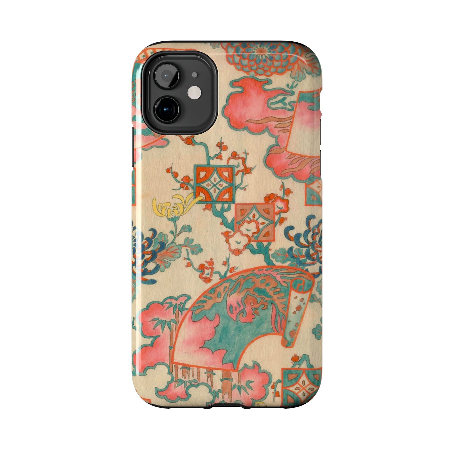 Meiji Era Fan & Chrysanthemum Phone Case | 1901 Zuan Hyakushu | Japanese Art