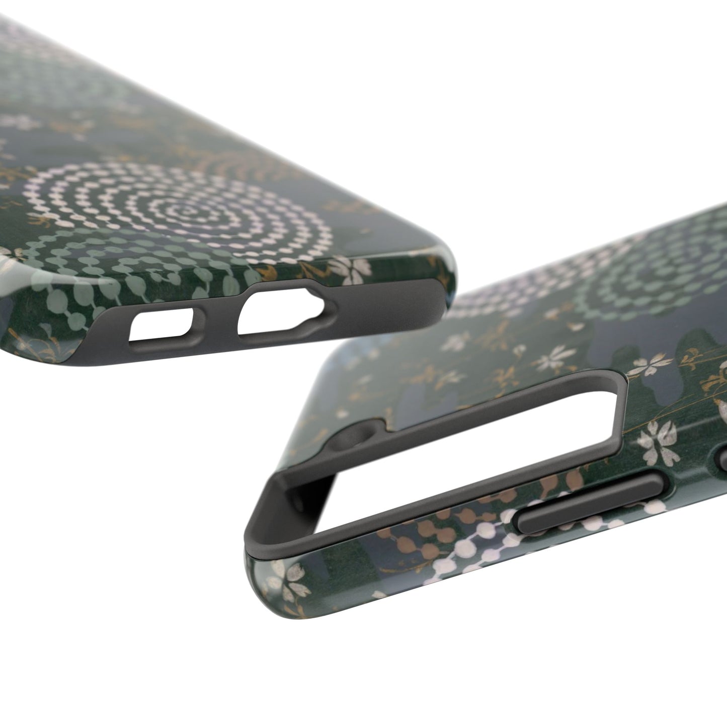 Meiji Era Uzumaki Spiral Phone Case | 1901 Zuan Hyakushu | Tokiwa Green Japanese Art