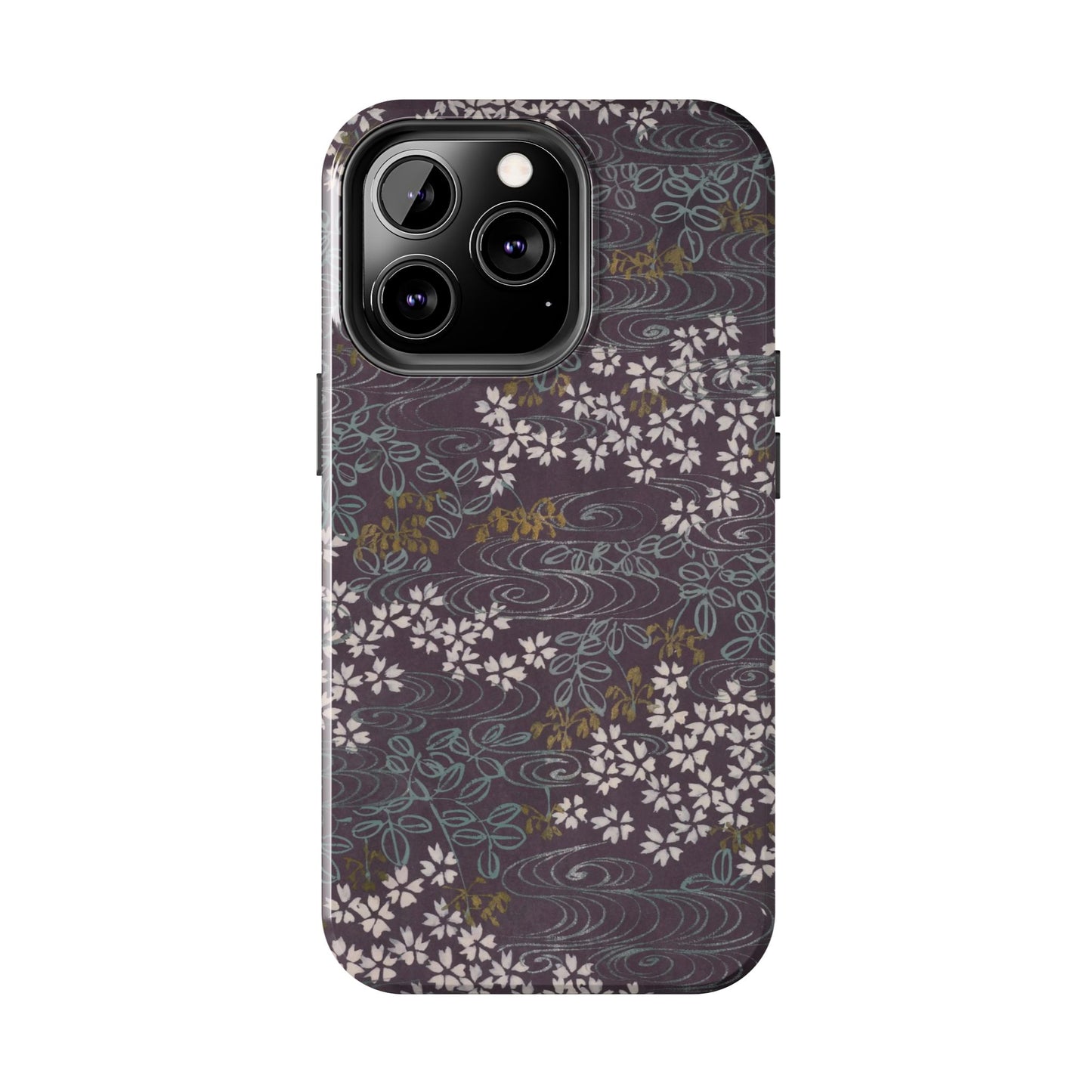 Meiji Era Sakura River Phone Case | 1901 Zuan Hyakushu | Wisteria Purple Japanese Art