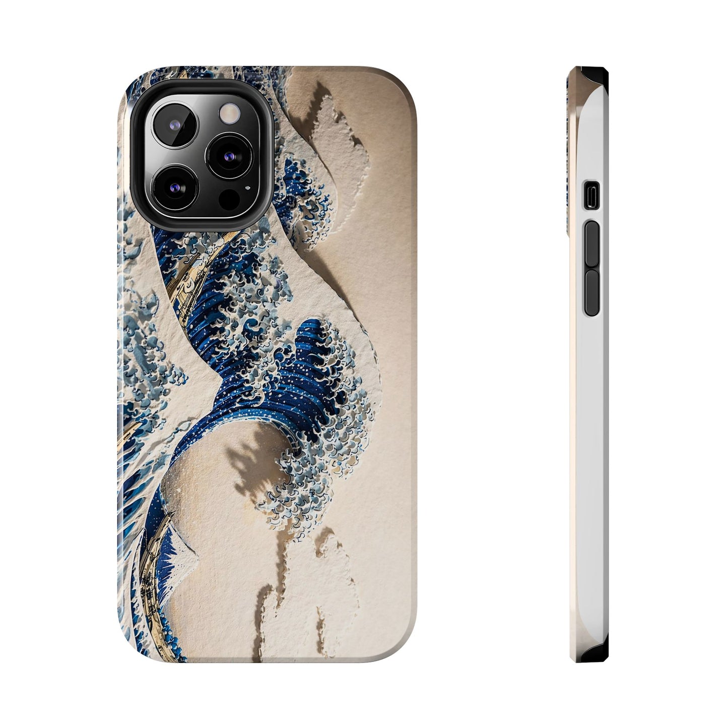 Great Wave 3D Embossed Tough Phone Case – Hokusai Japanese Art