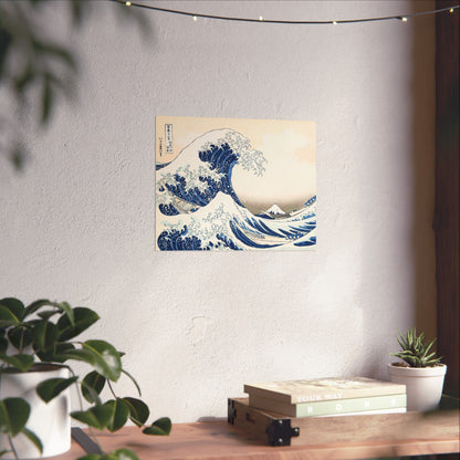 Hokusai Wave Matte Poster — The Great Wave Off Kanagawa Horizontal Print