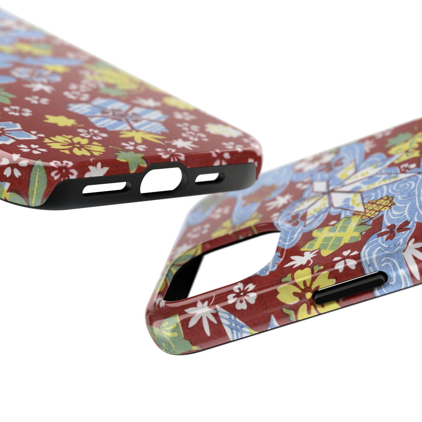 Taisho Umbrella Tales | 1926 Sakura, Momiji & Flowing Water Phone Case | Vintage Chiyogami Art