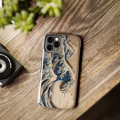 Great Wave 3D Shadow Relief Tough Phone Case – Hokusai Japanese Art
